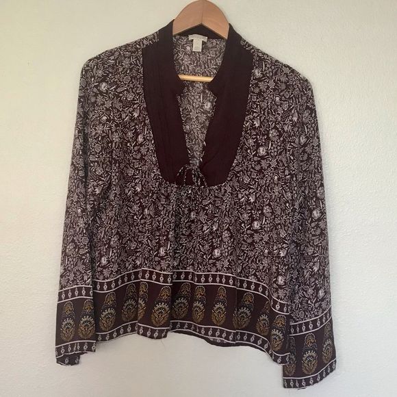 Nordstrom Hinge Boho Long Sleeve Blouse, S - Picture 1 of 7